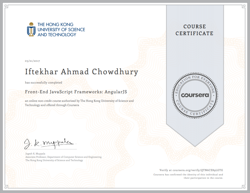 AngularJS certificate