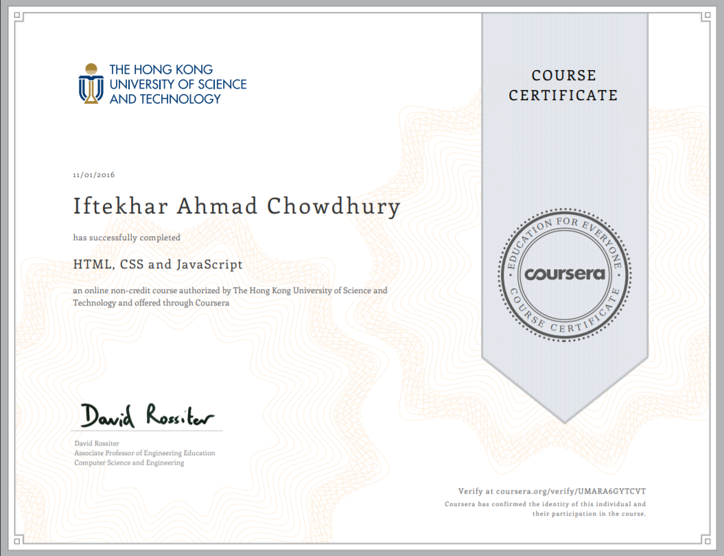 html5,CSS3,JavaScript certificate