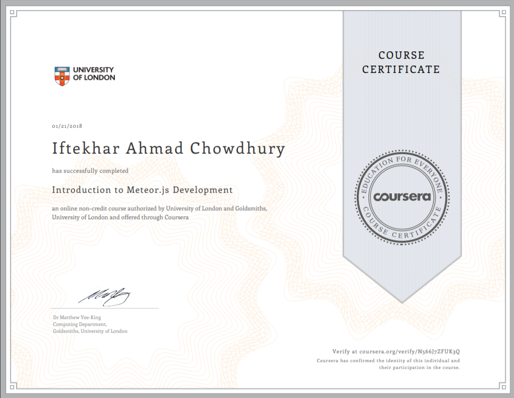meteor.js certificate