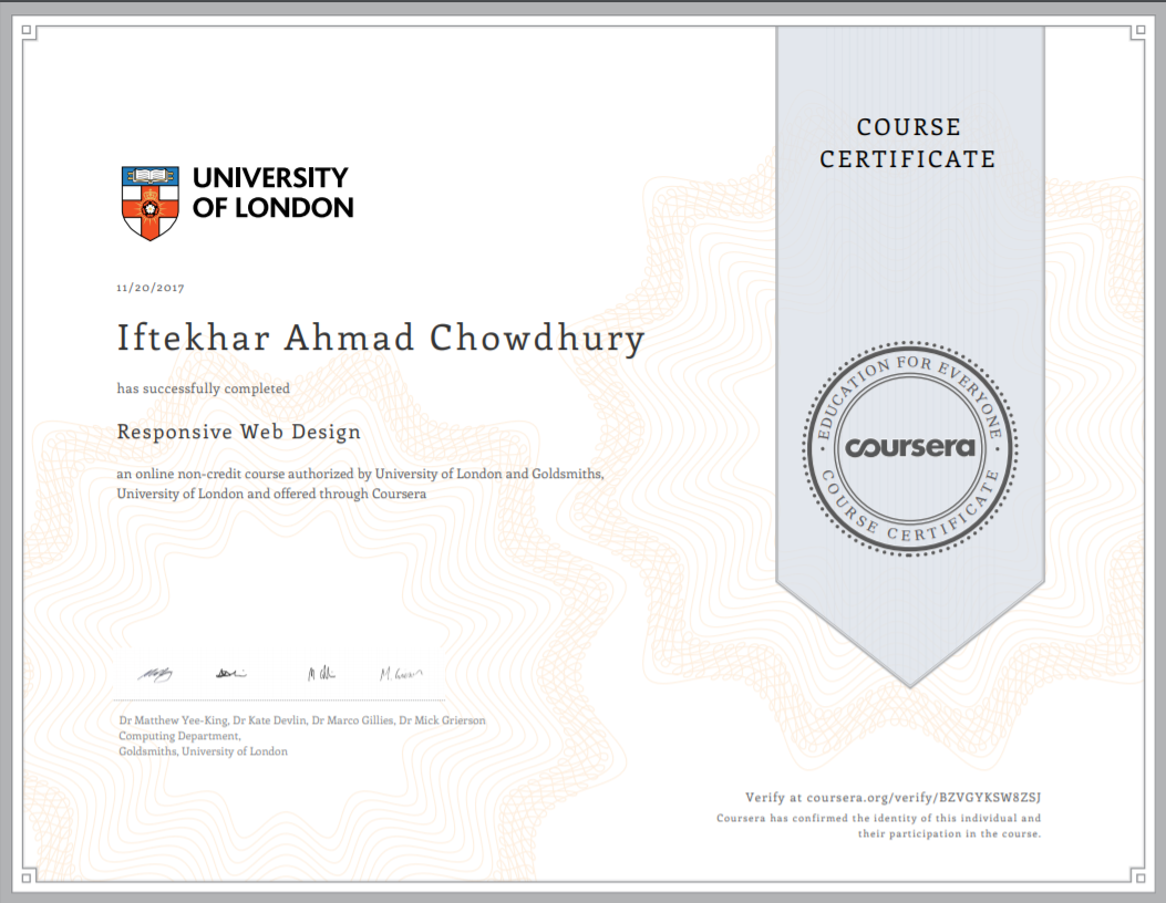 Responsive web design certificate